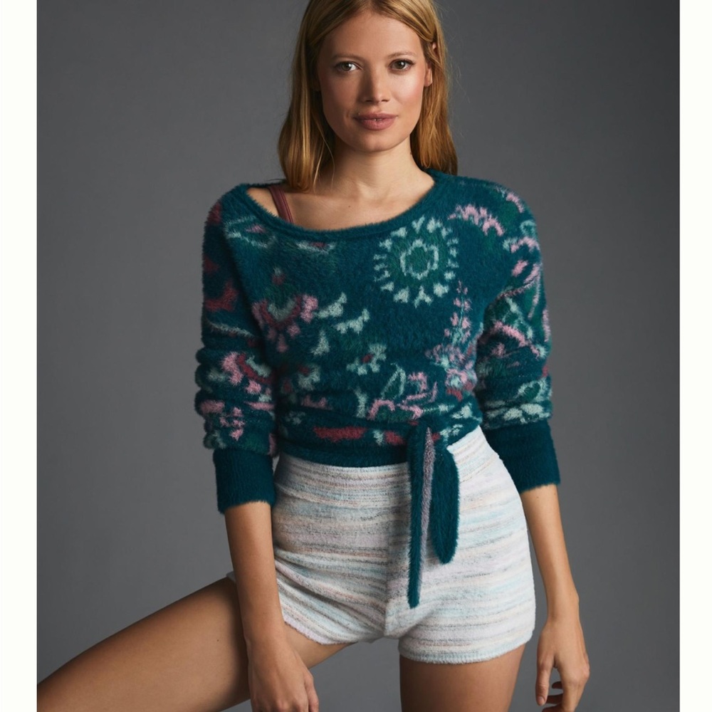 Anthropologie Open-Back Sweater Top Sz M